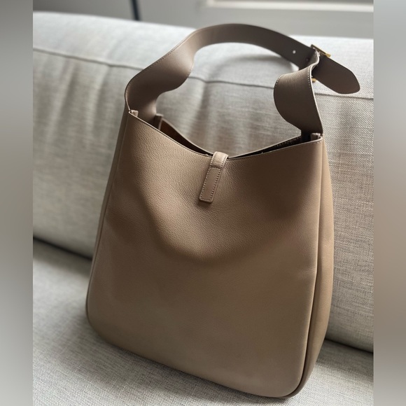 **SAINT LAURENT** 5 à 7 Taupe Shoulder Bag with Gold Hardware - Picture 10 of 12